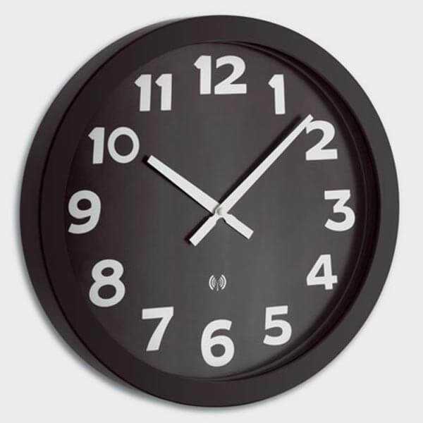 Horloge 40cm à gros chiffres blanc sur fond noir