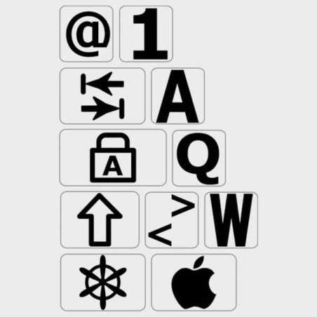 Autocollants lettres Majuscules clavier francais pour PC