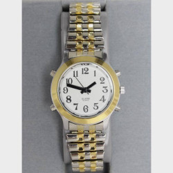 Montre parlante bicolore femme bracelet extensible