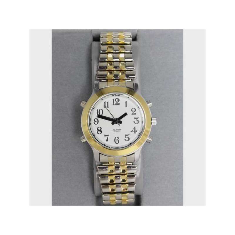 Montre parlante bicolore femme bracelet extensible