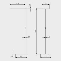 Lampadaire à éclairage direct et indirect mesures
