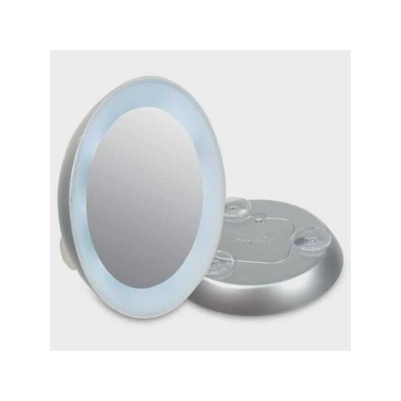 Miroir grossissant avec éclairage et ventouse