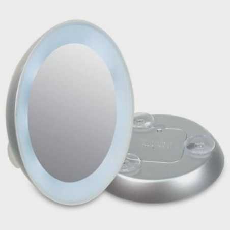 Miroir grossissant avec éclairage et ventouse