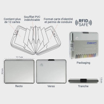 Porte-carte moderne en aluminium caracteristiques