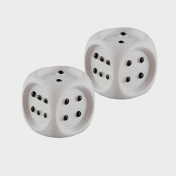 Deux grands dés avec repères tactiles bombés