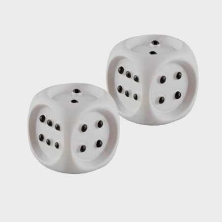 Deux grands dés avec repères tactiles bombés
