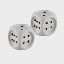 Deux grands dés avec repères tactiles bombés
