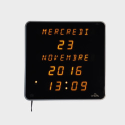 Horloge Calendrier murale digitale jaune et noire