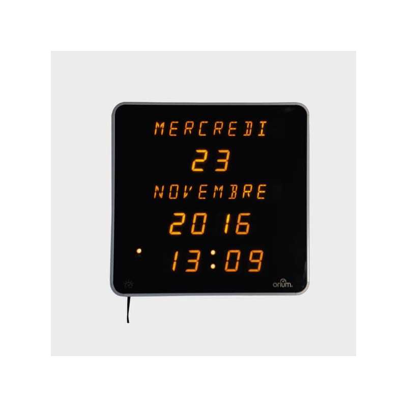 Horloge Calendrier murale digitale jaune et noire