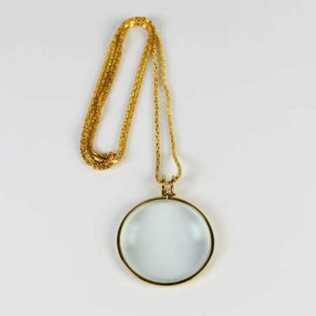 Loupe pendentif couleur or