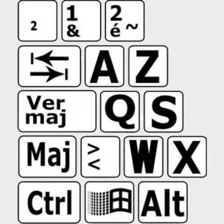 Autocollants lettres Majuscules clavier francais pour PC