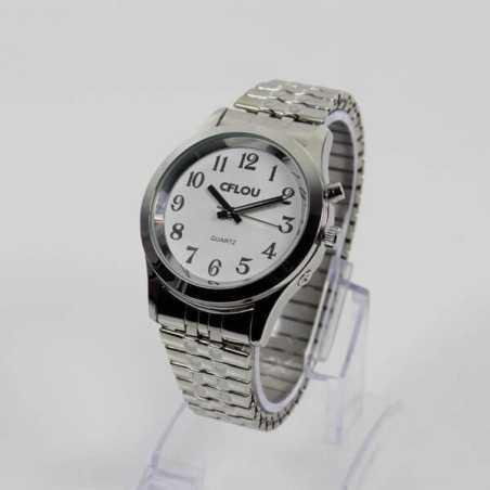 Montre parlante un bouton avec bracelet extensible Montre parlante un bouton avec bracelet extensible