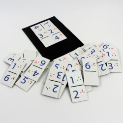 Jeu de dominos en braille et magnétique