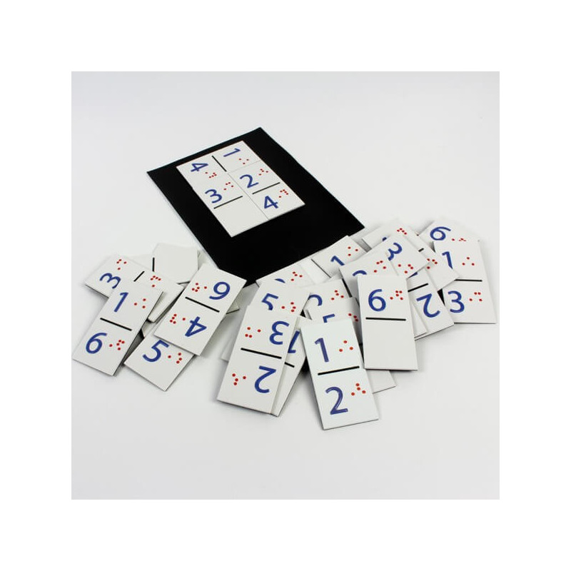 Jeu de dominos en braille et magnétique