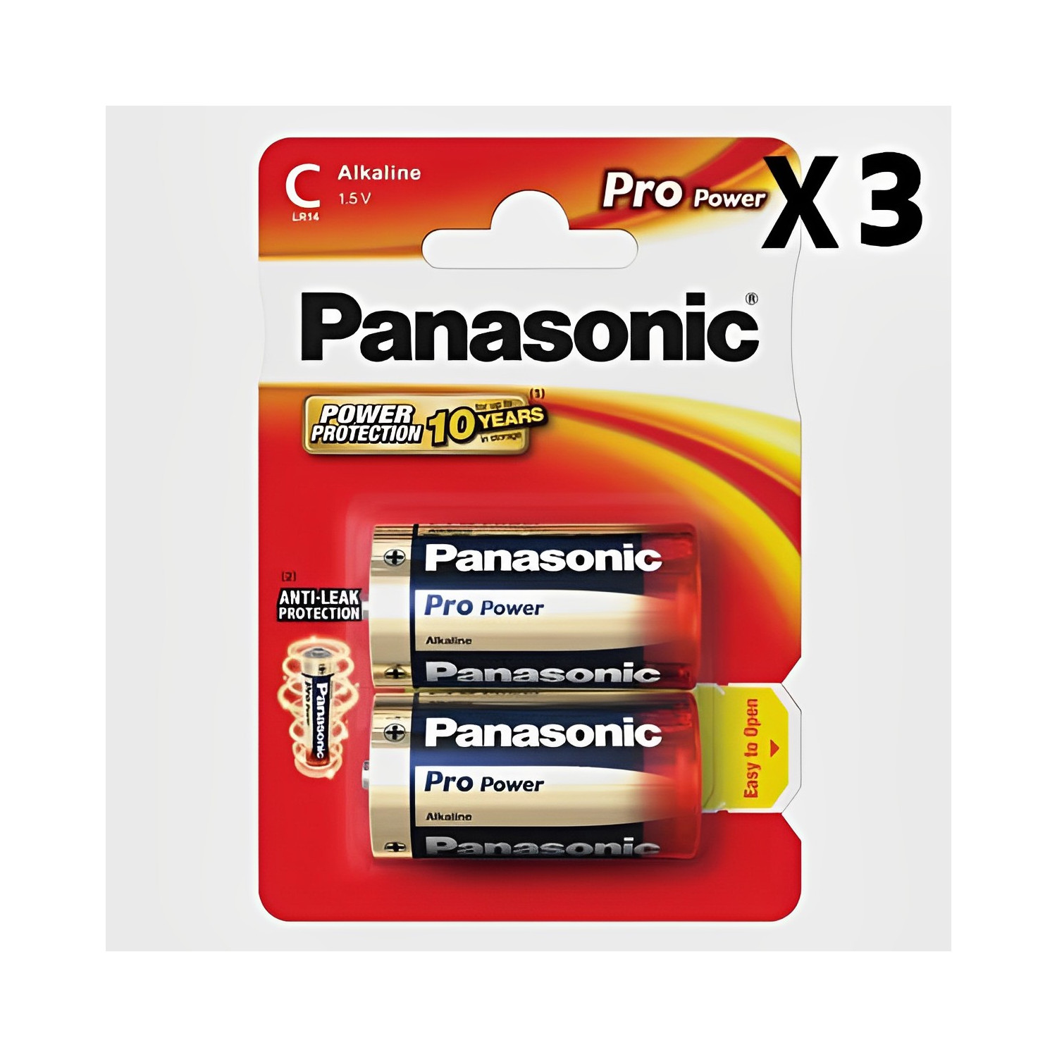 Pack de 3 x 2 piles LR14 Panasonic
