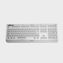 Clavier mac ultra fin à grosses touches noires sur fond blanc