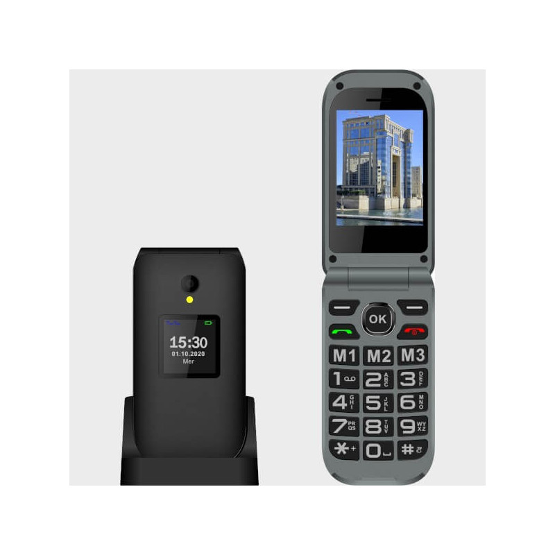 Téléphone portable grosses touches à clapet