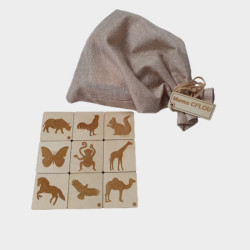 Jeux Mémo Animaux en bois pour malvoyant