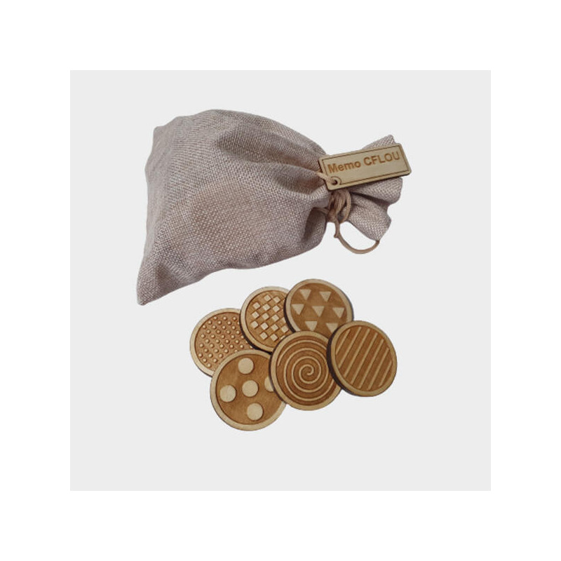 Jeu Mémo formes en bois pour aveugle