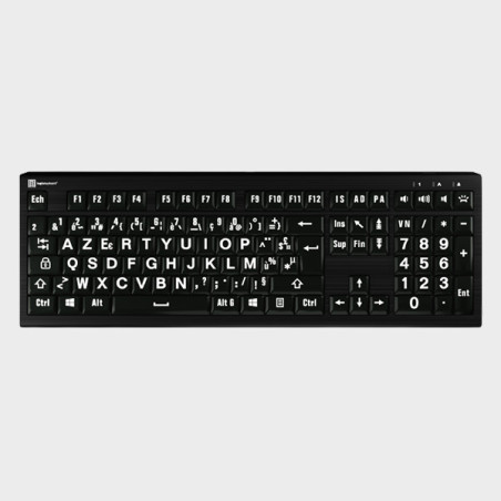 Clavier PC à gros caractères rétro-éclairé principale Clavier PC à gros caractères rétro-éclairé principale