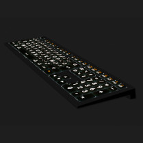 Clavier gros caractere rétro eclairé pour Mac dans le noir