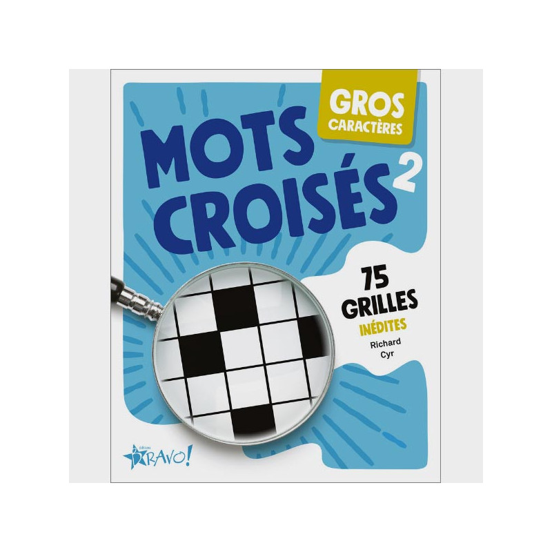 Livre de mots croisés numéro 2 à gros caractères - couverture