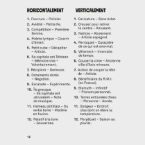 Livre de mots croisés numéro 2 à gros caractères - page avec définitions