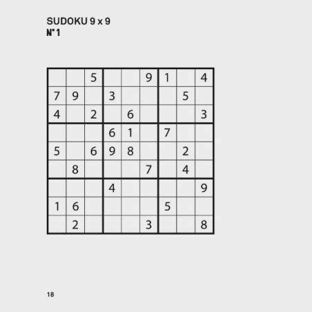 Livre de Jeux méli-mélo à gros caractères - page 18 - Sudoku 9x9