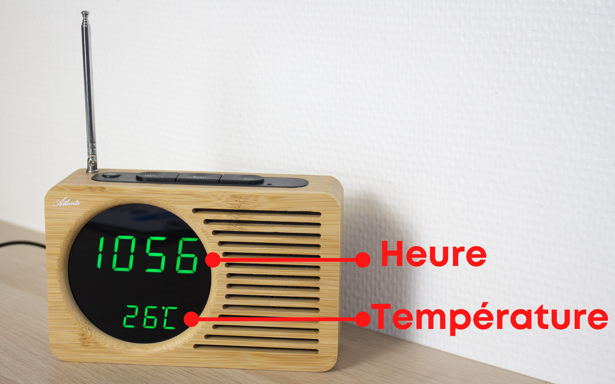 Affichage de l'heure et de la température